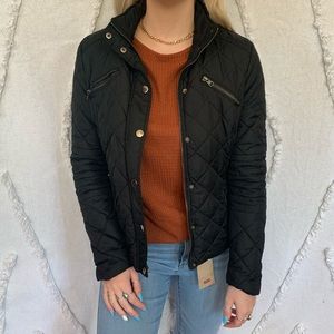 black quilted coat/jacket with lining